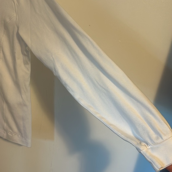 Odlo 1/4 Zip White Long Sleeve Base layer Shirt with Floral Collar Pattern Sz M - Picture 6 of 12